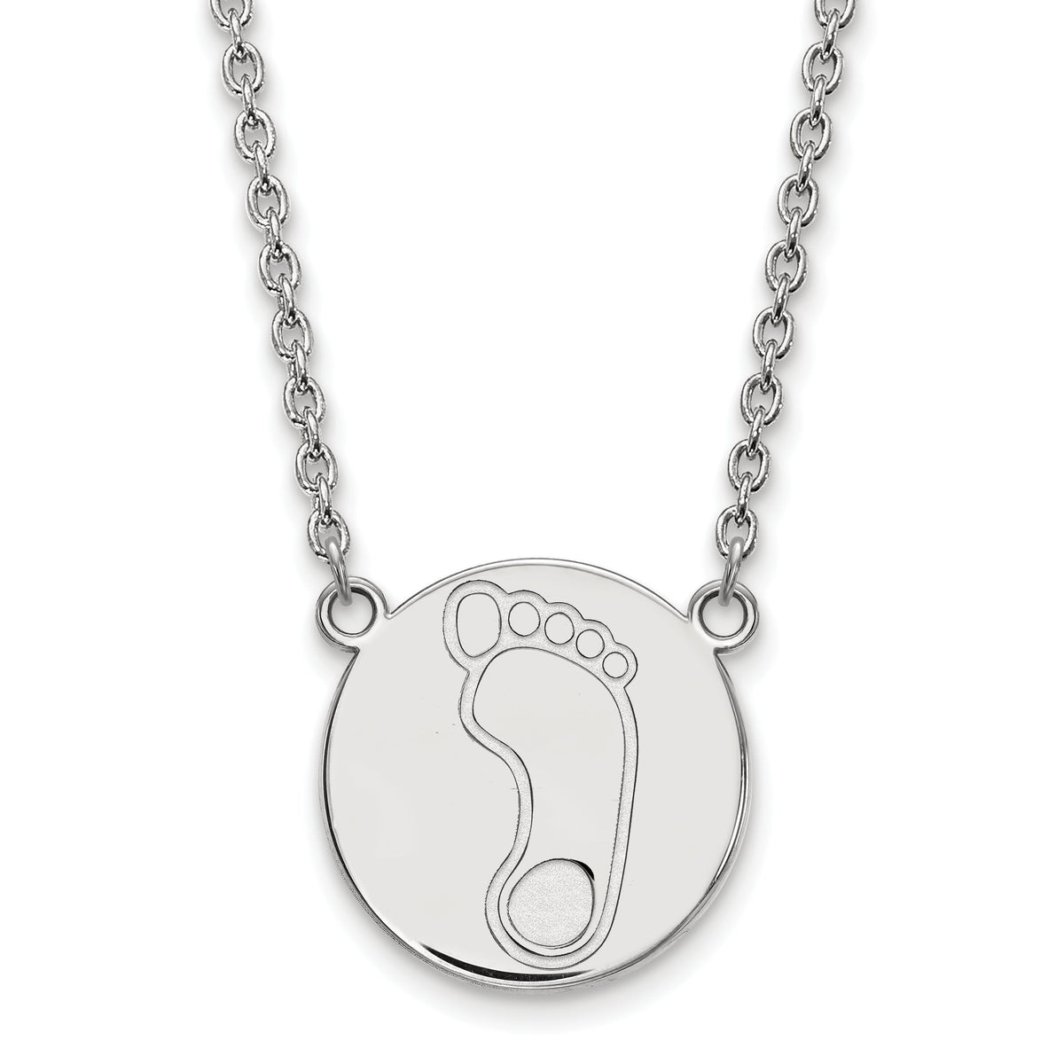 Sterling Silver LogoArt Official Licensed Collegiate 18in University of North Carolina (UNC) Large Disc w/Necklace