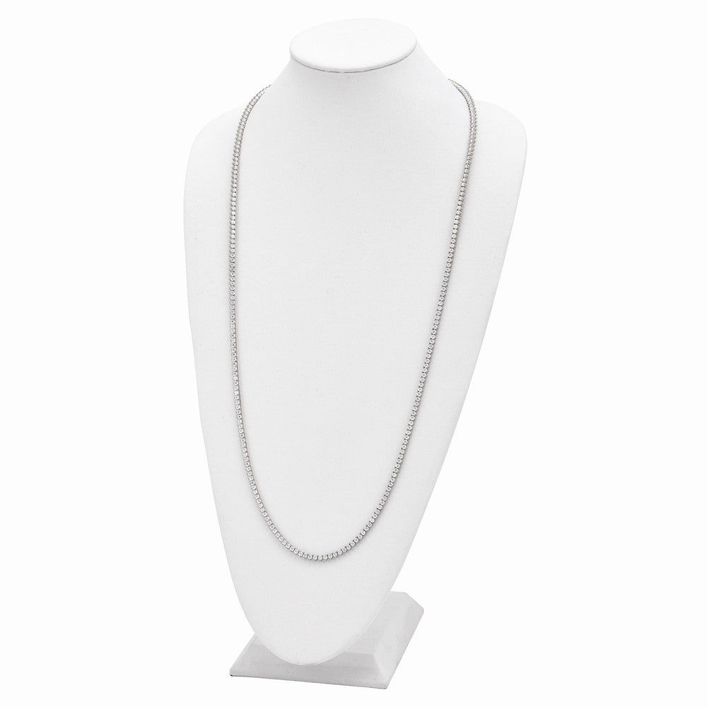 Sterling Shimmer Sterling Silver Rhodium-plated 36 inch 269 Stone CZ Riviera Necklace 36 Inches