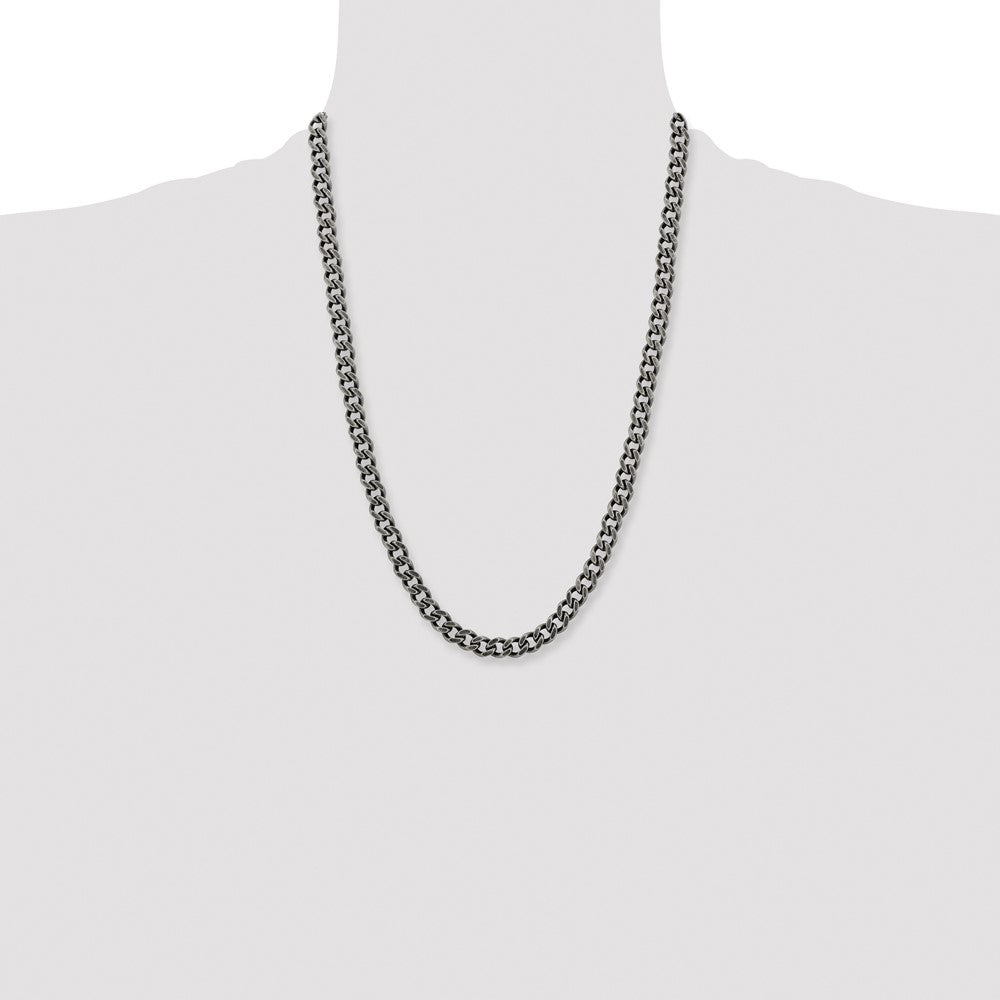 Stainless Steel Oxidized 7.5mm 24in Curb Chain