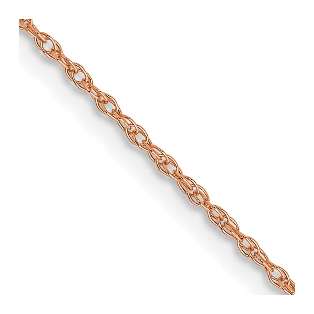 10k Rose Gold .7 mm Carded Cable Rope Chain