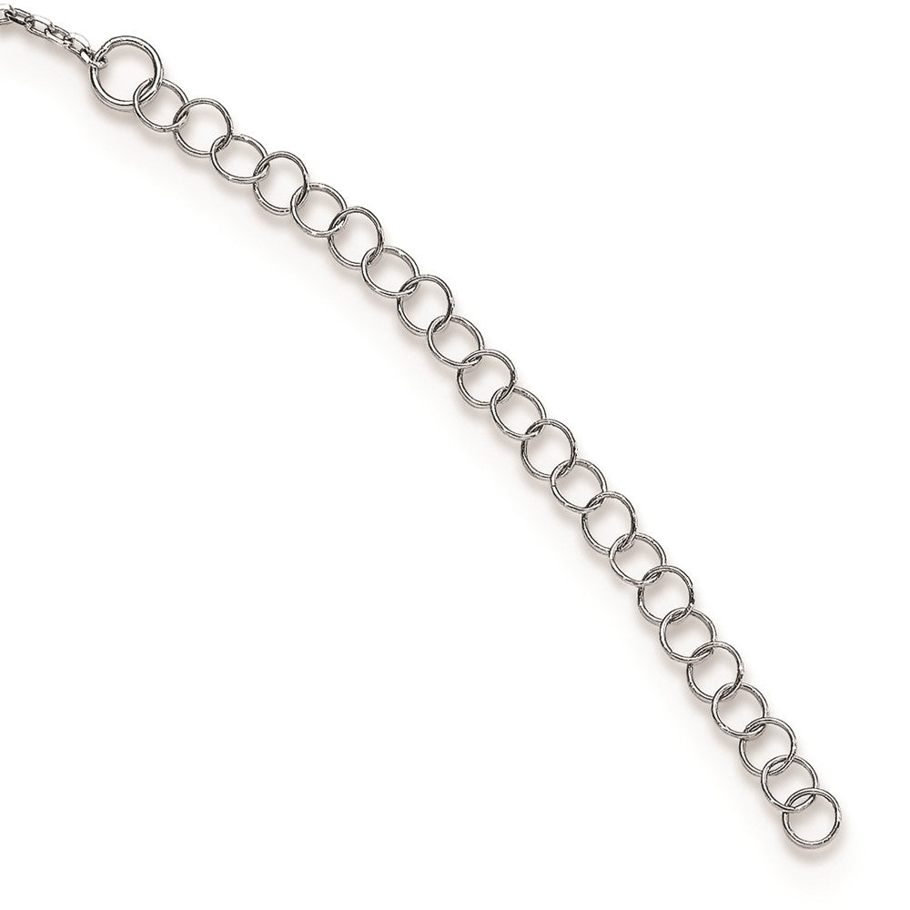 Sterling Silver Rhodium-Plated CZ Star with 2in Ext. Choker 12.5 Inches