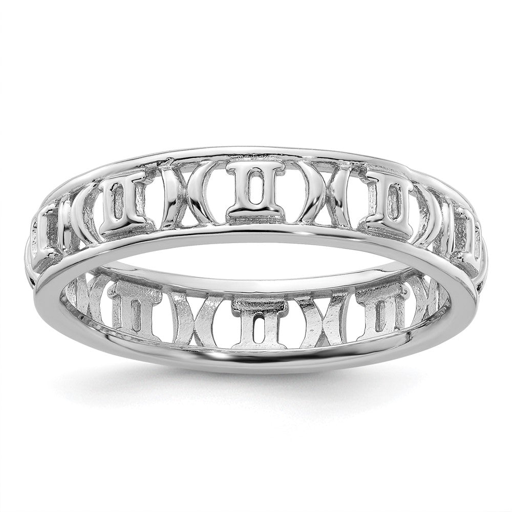 Sterling Silver Stackable Expressions Gemini Zodiac Ring Size -9