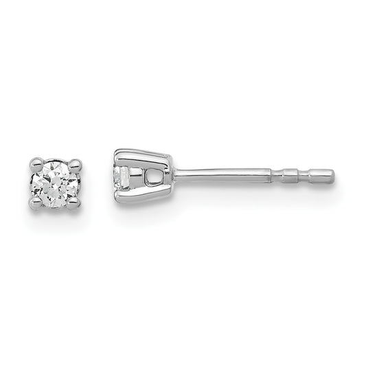 14k White Gold 1/5 ctw Lab Grown Diamond VS+ F+ Round 4 Prong Heavy Wt. Stud Earrings