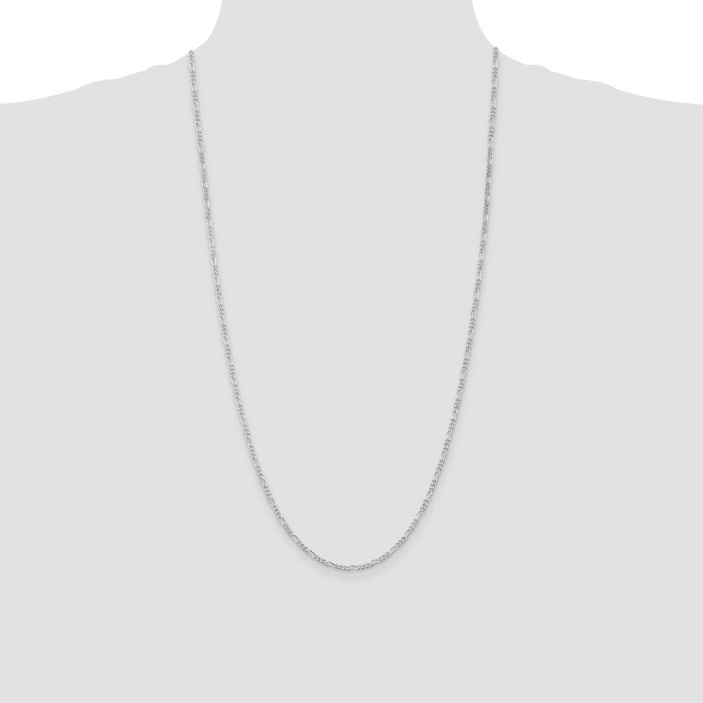 Sterling Silver 2.25mm Figaro Chain 28 Inches