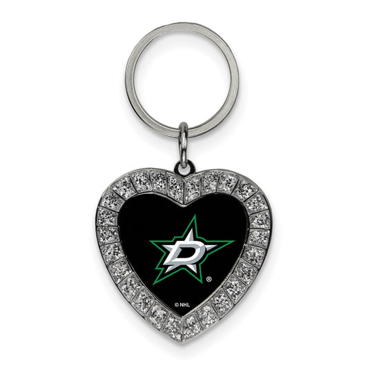 NHL Dallas Stars Rhinestone Heart Key Ring QGC7971