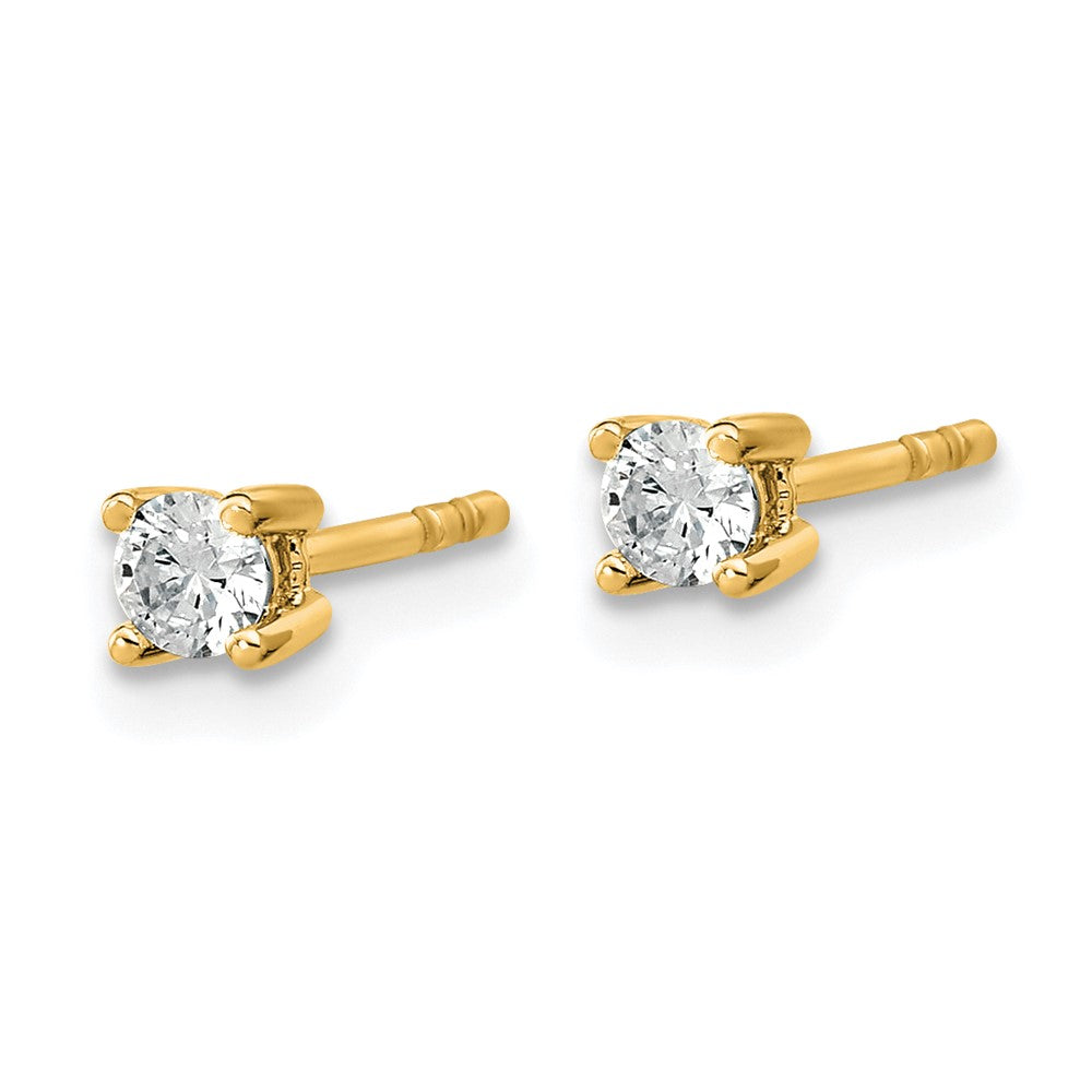 14k Yellow Gold 1/5 ctw Lab Grown Diamond VS/SI+ G+ Round 4 Prong Heavy Wt. Stud Earrings