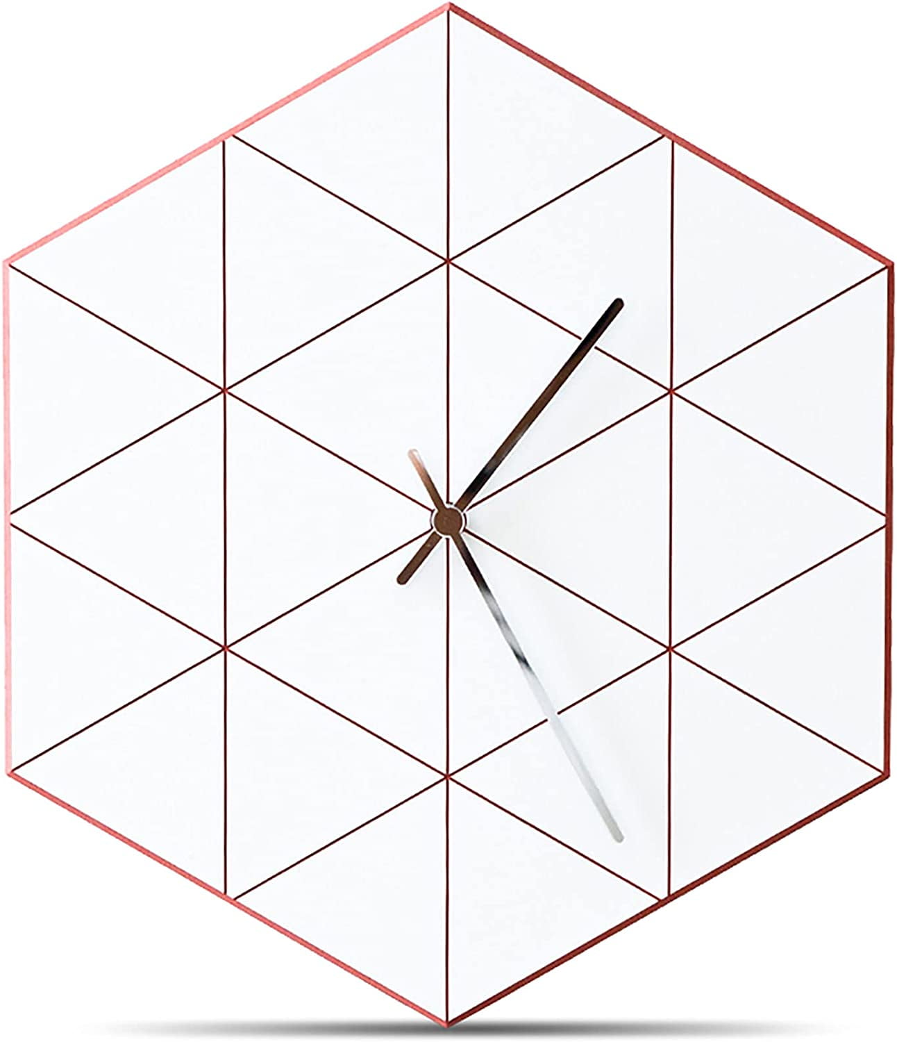 Modern Minimalist Geometric Wall Clock (Red)