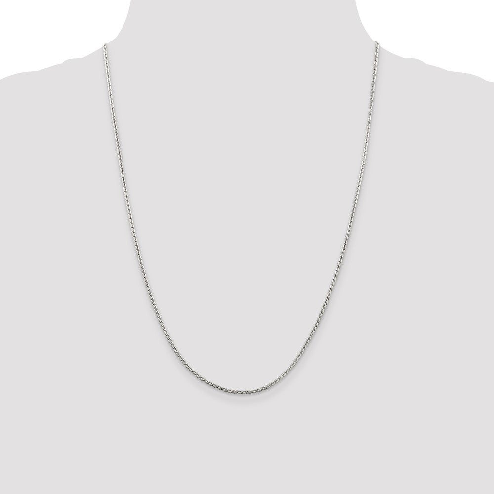 Sterling Silver 1.75mm Round Franco Chain 24 Inches