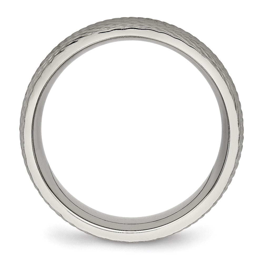 Titanium Polished and Textured 8mm Band Size - 12