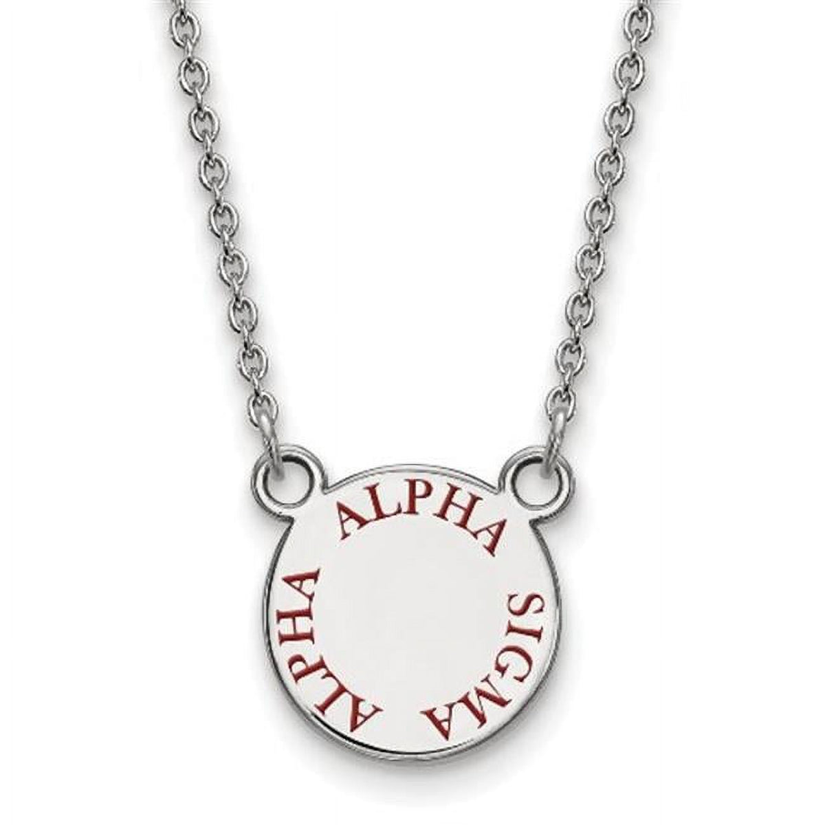 Sterling Silver 18in Official Licensed Greek Sororities Alpha Sigma Alpha (???) XS Enamel Pendant w/Necklace