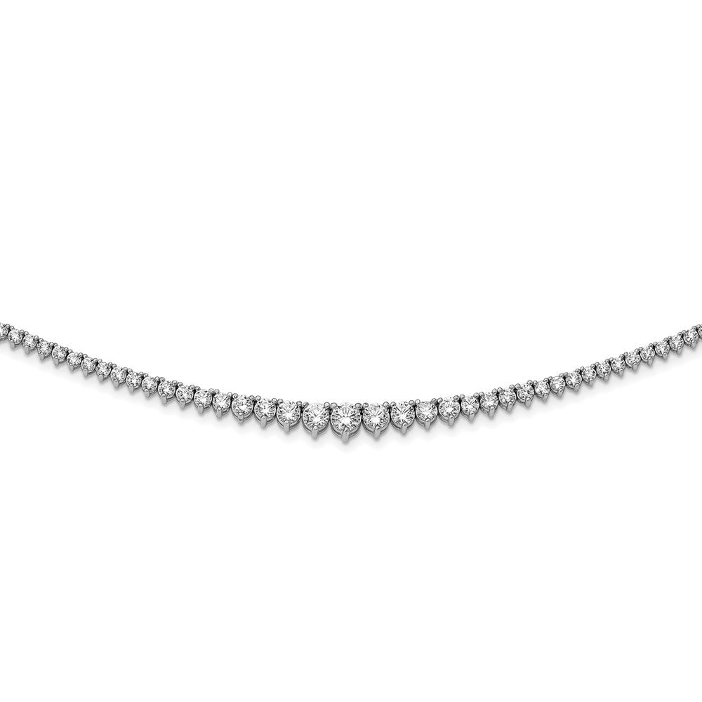 Sterling Shimmer Sterling Silver Rhodium-plated 17 inch 157 Stone Graduated CZ Necklace 17 Inches