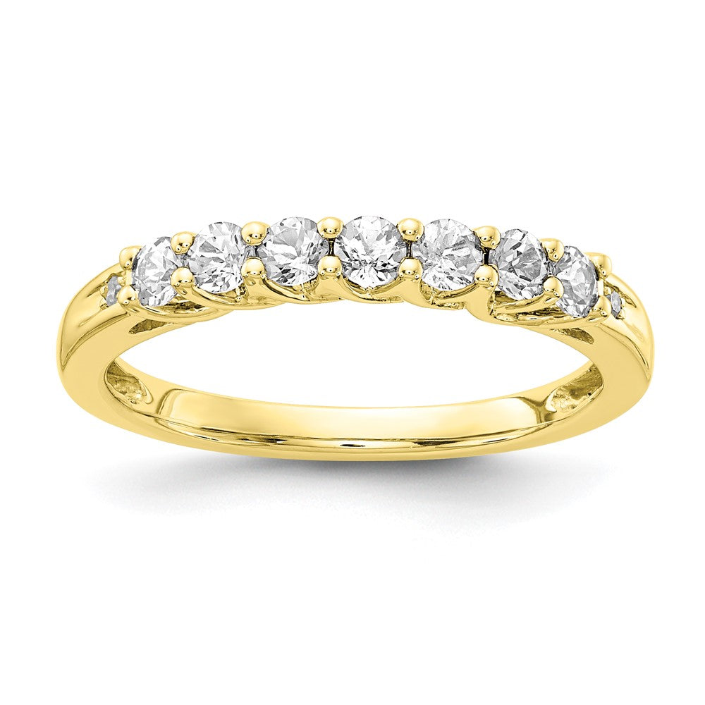10k Yellow Gold White Topaz & Diamond Ring
