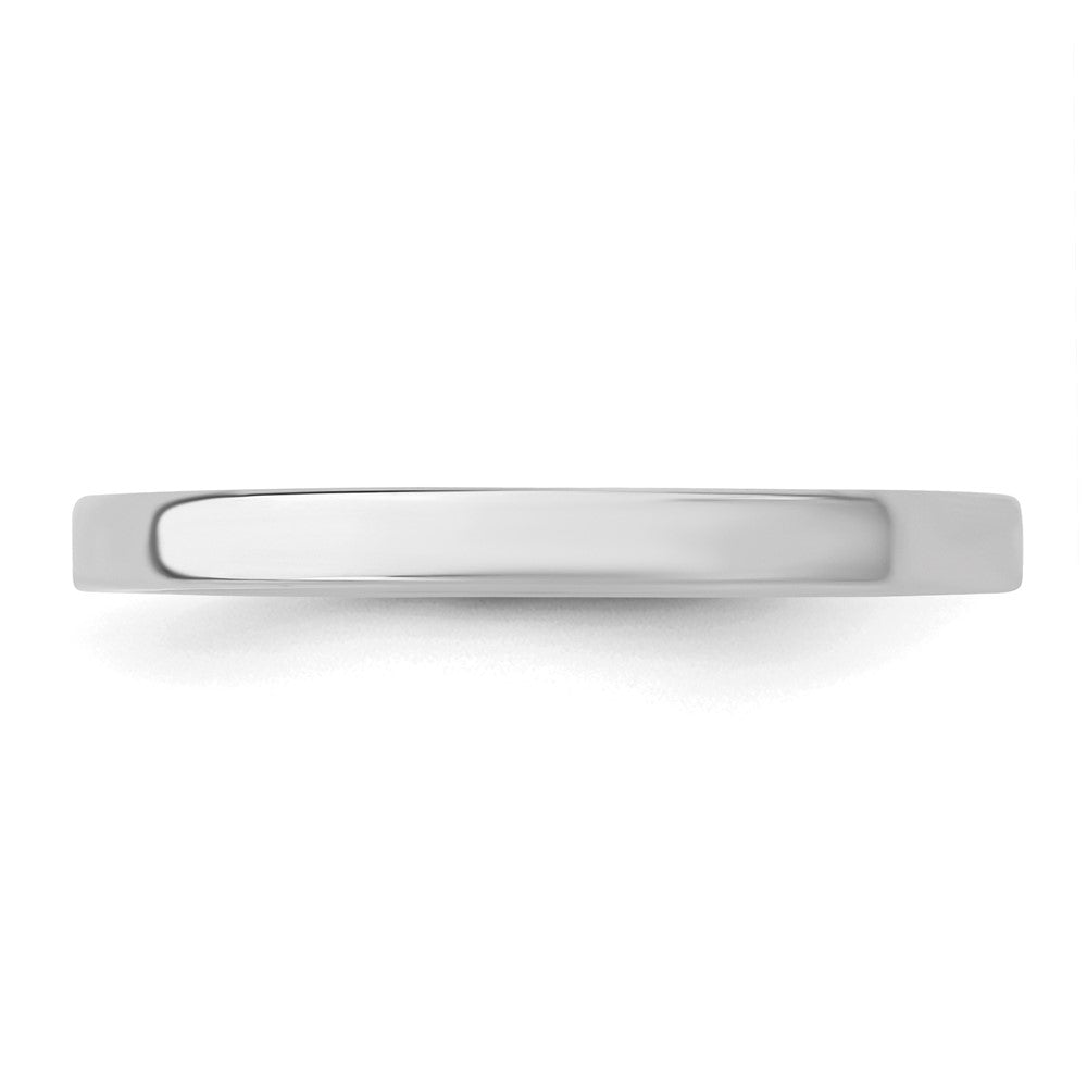 Sterling Silver Rhodium-plated 2mm Flat Size 5 Band