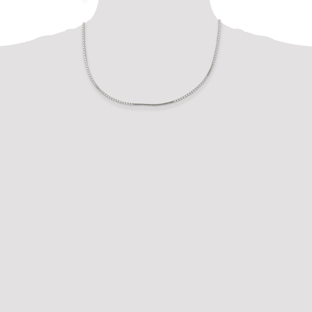 Sterling Silver 1.5mm Mirror Box Chain 18 Inches