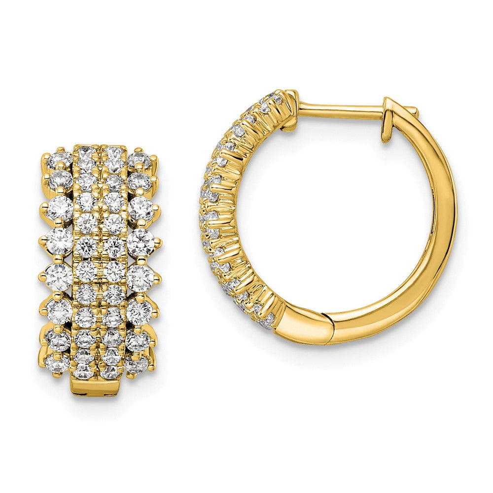 14k 1 carat Lab Grown Diamond VS/SI+ G+ Complete Hinged Hoop Earrings