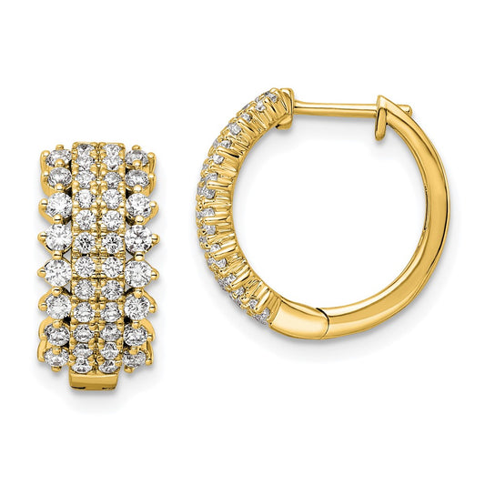 14k 1 carat Lab Grown Diamond VS/SI+ G+ Complete Hinged Hoop Earrings