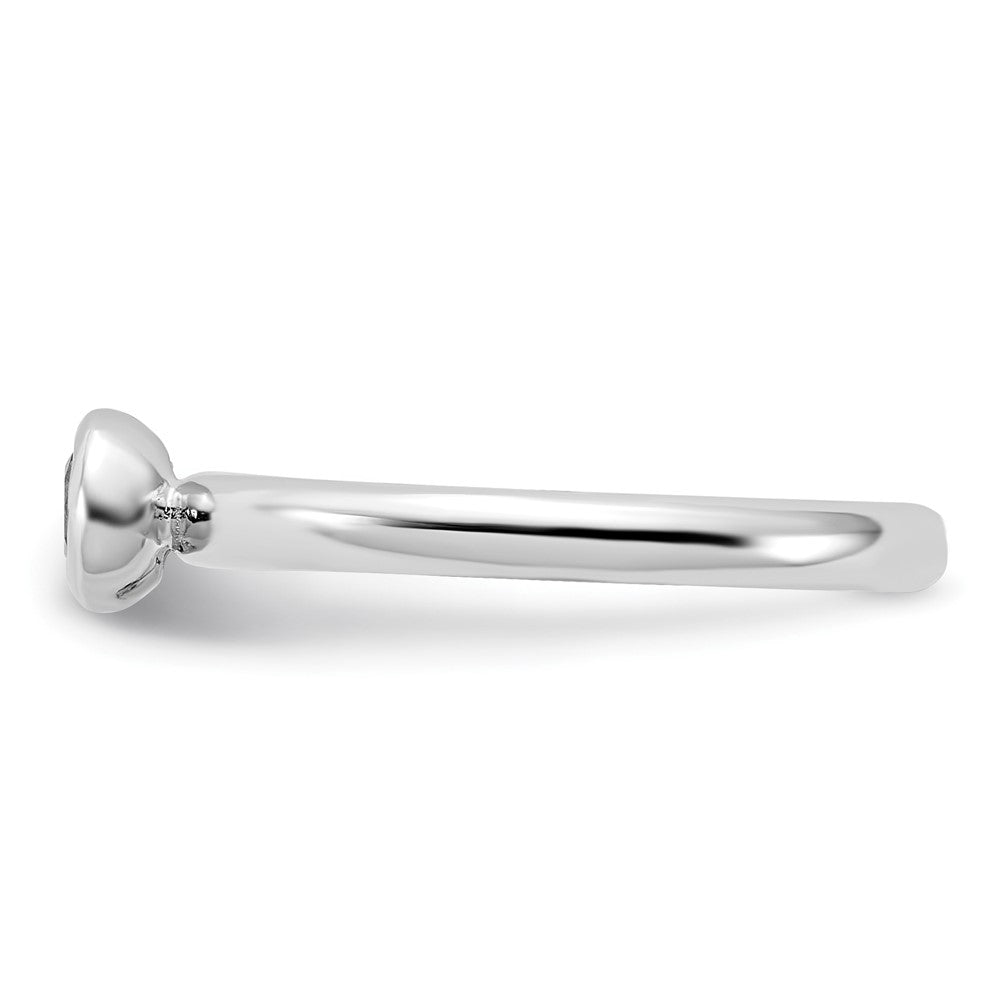 Sterling Silver Stackable Expressions Low 4mm Round White Topaz Ring Size -7