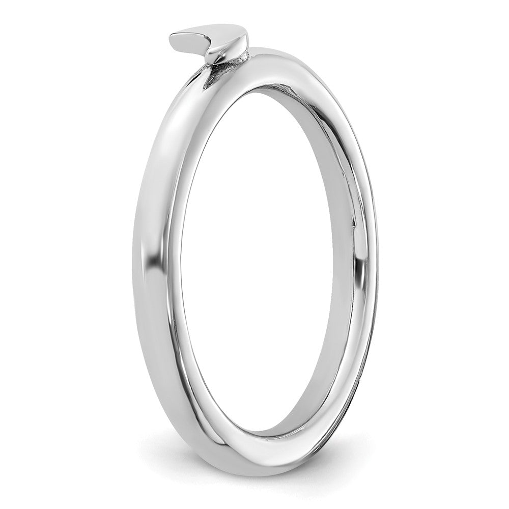 Sterling Silver Stackable Expressions Rhodium-plated Moon Ring Size -6