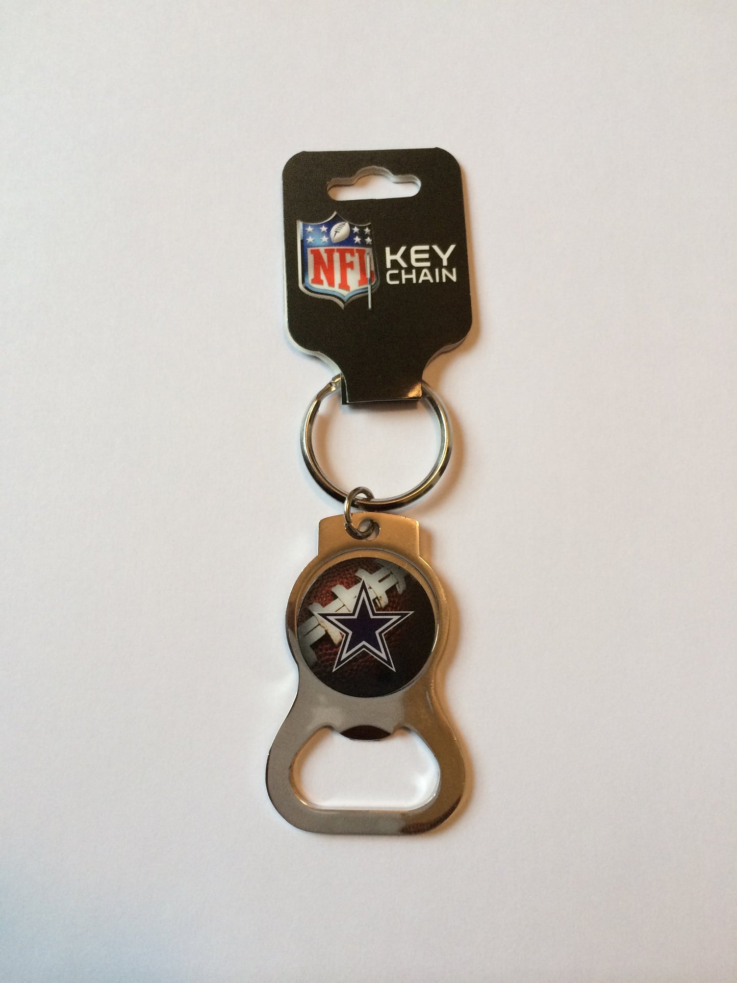 NFL Dallas Cowboys Silver-tone Bottle Opener Key Ring by Rico Industries QGC6187