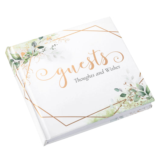 Lillian Rose Botanical and Geometric Guest Book with Gold Accents