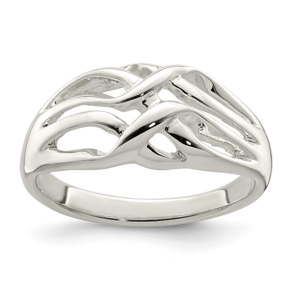 Sterling Silver Polished Woven Ring