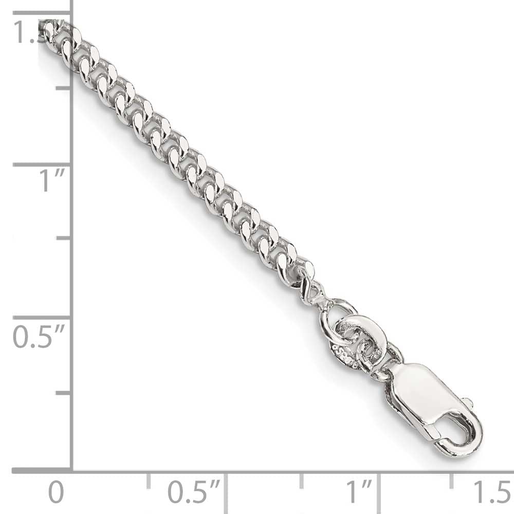 Sterling Silver 3mm Curb Chain Anklet 9 inches