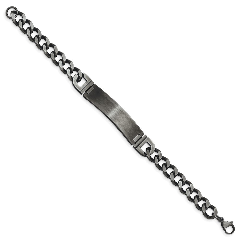 Stainless Steel Brushed Antiqued White Bronze Plated 8.75in ID Bracelet 8.75 inches