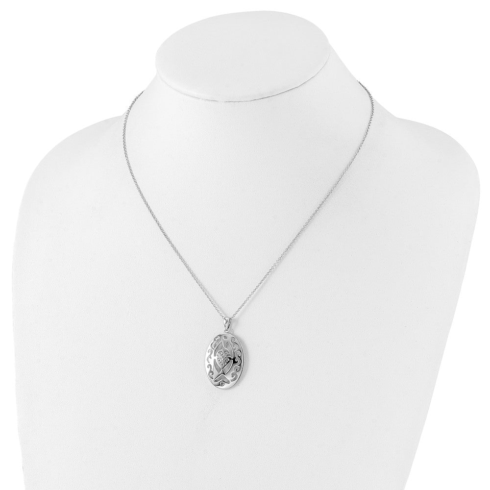 Sentimental Expressions Sterling Silver Polished & Antiqued Praying & Believing With You Necklace