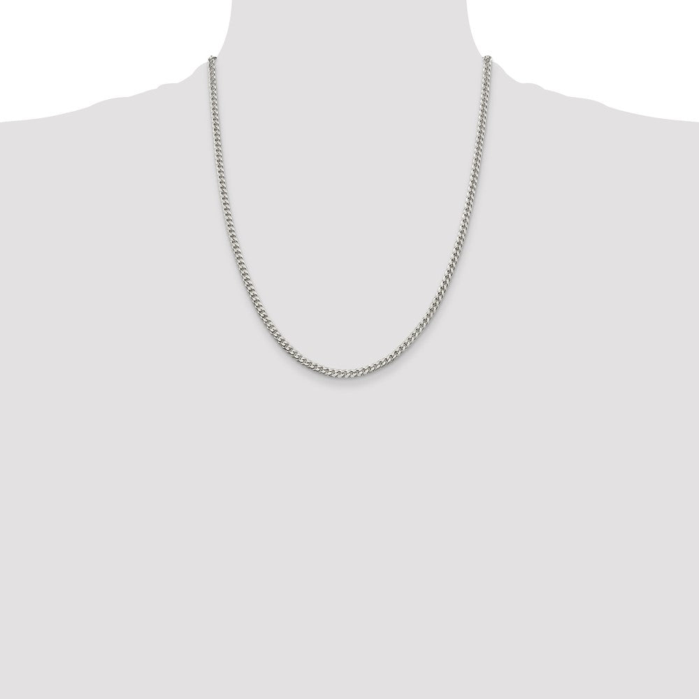 Sterling Silver Polished 3.15mm Curb Chain 22 Inches
