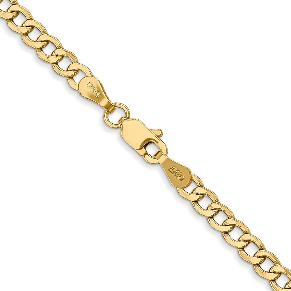 14k 3.35mm Semi-Solid Curb Chain