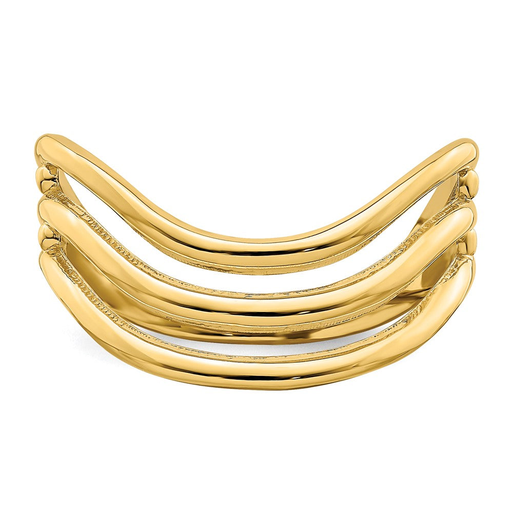 14K Triple Wave Fashion Thumb Ring Size 9