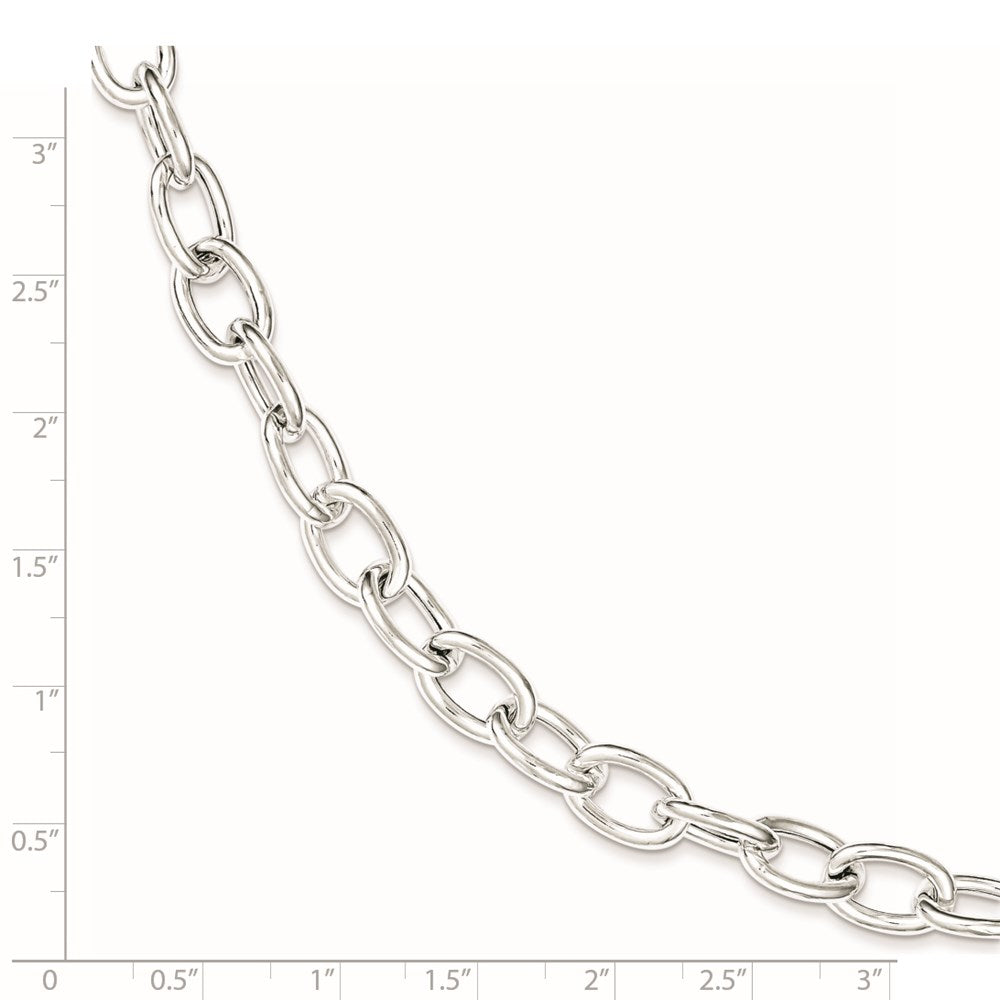 Sterling Silver Open Link Cable 8.50mm Bracelet 7.5 inches