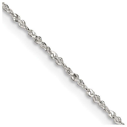 Sterling Silver 1mm Twisted Serpentine Chain 20 Inches
