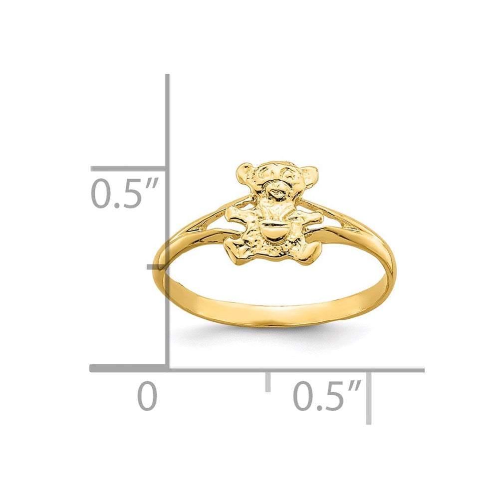 14k Teddy Bear Baby Ring Size 2