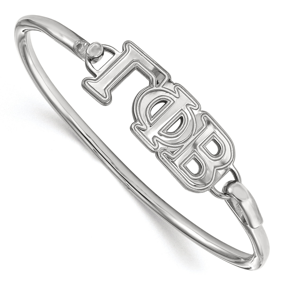 Sterling Silver Official Licensed Greek Sororities 7in Gamma Phi Beta (???) Small Hook and Clasp Bangle