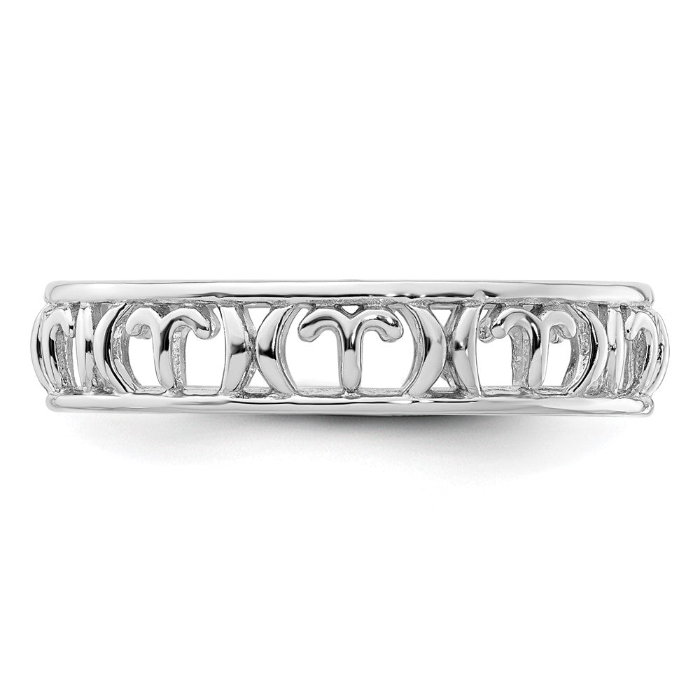 Sterling Silver Stackable Expressions Aries Zodiac Ring Size -7