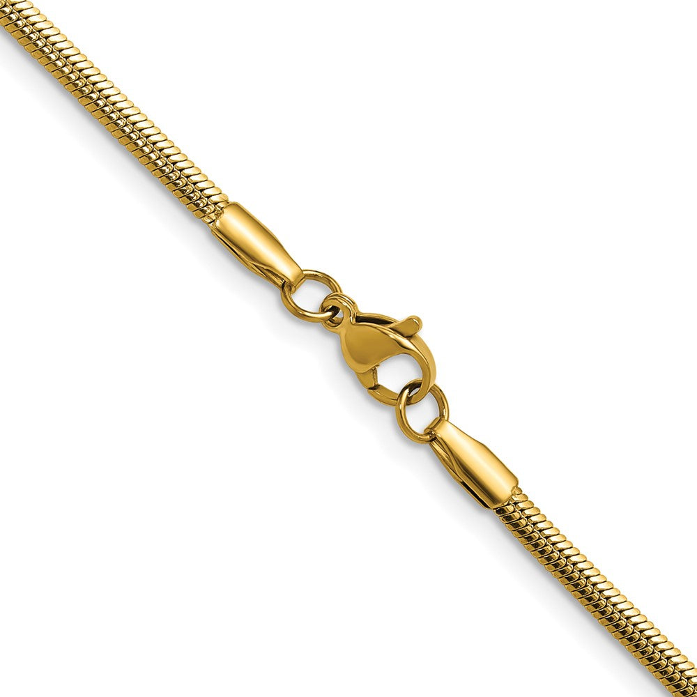 Chisel Stainless Steel Polished Yellow IP-plated 2.7mm 24 inch Snake Chain