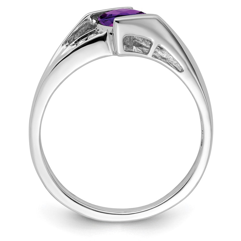 SS Amethyst Ring 1-5X5 AM, 4-.01 - Stone:B Mel:F60