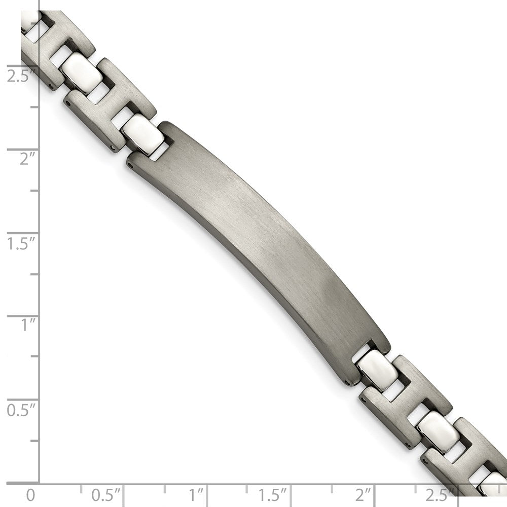 Titanium Brushed and Polished 8.5in ID Bracelet 8.5 inches