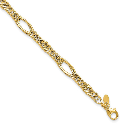 14k Polished Fancy Link Bracelet 7.5  inches