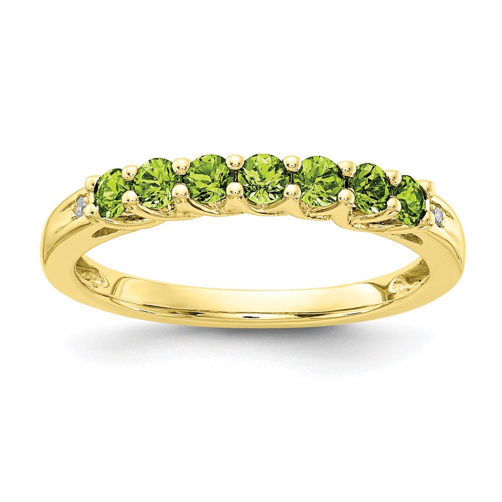 10k Yellow Gold Peridot & Diamond Ring