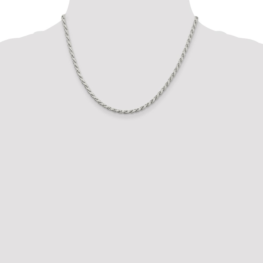 Sterling Silver 3.1mm Flat Rope Chain 18 Inches