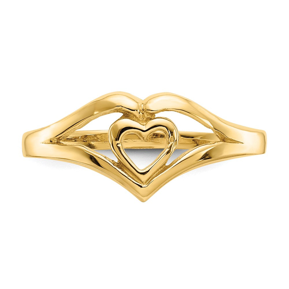 14k Polished Heart Ring Size 7.5