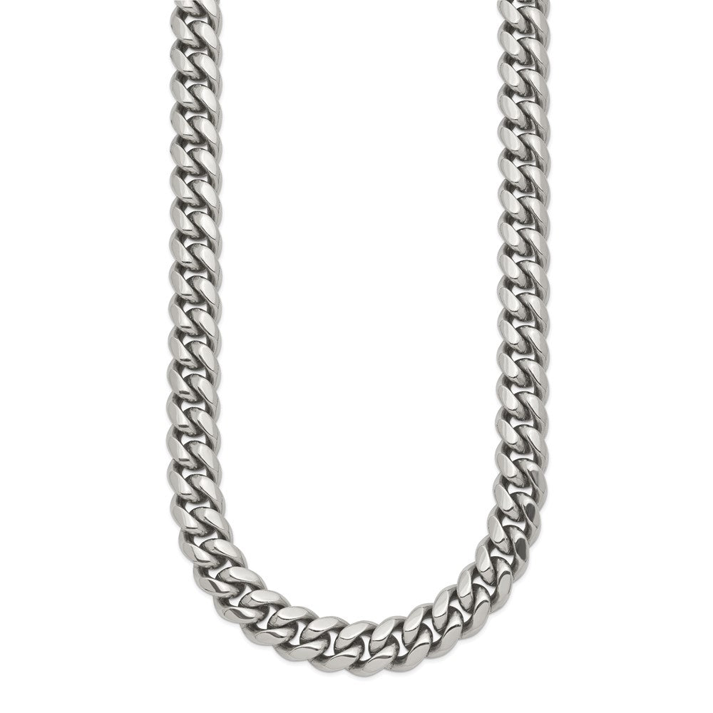 Stainless Steel Polished 24in Curb Chain Necklace