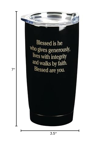 Dicksons Dad Blessed Is He Who Gives Generously Black 20 Ounce Stainless Steel Travel Mug Drink Hot Cold Tumbler