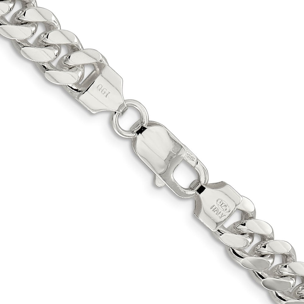Sterling Silver 7.8mm Polished Domed Curb Chain 20 Inches