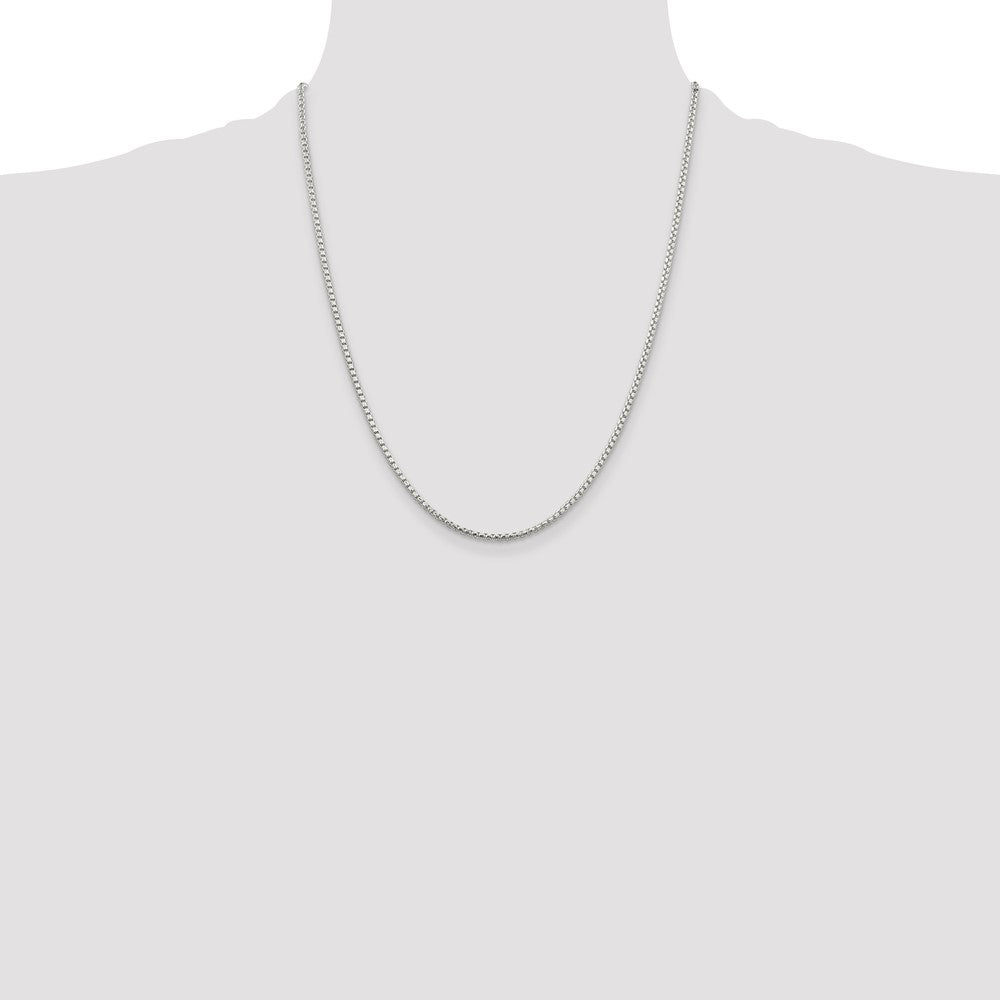 Sterling Silver 2mm Diamond-cut Round Box Chain 22 Inches