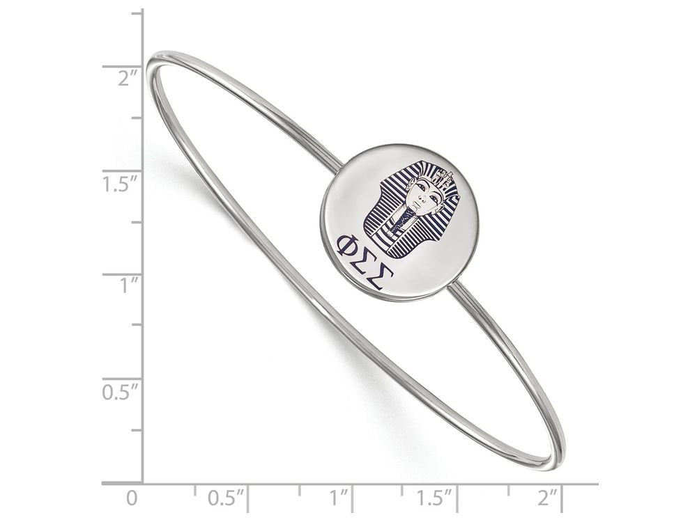Sterling Silver Official Licensed Greek Sororities Phi Sigma Sigma (???) Enameled Slip-on Bangle