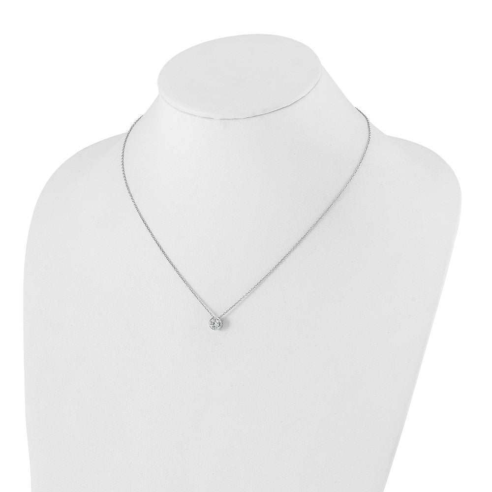 True Origin 14k White Gold 5/8 carat Lab Grown Diamond VS DEF 18 inch Solitaire Slide Necklace