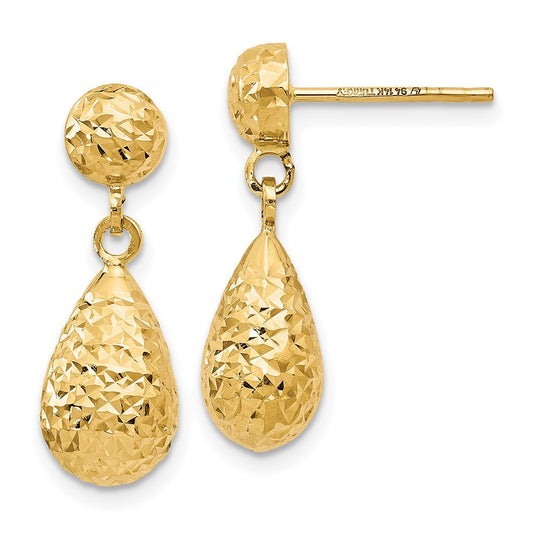 14K D/C Post Dangle Earrings